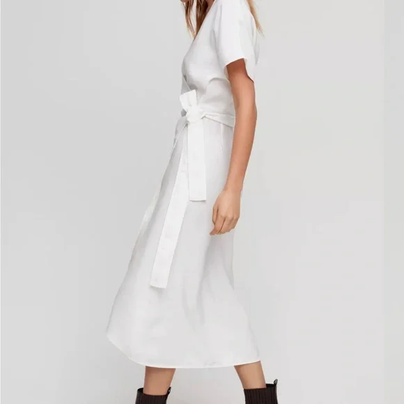 Wilfred Rust Brown Wrap Midi Dress - Picture 4 of 8